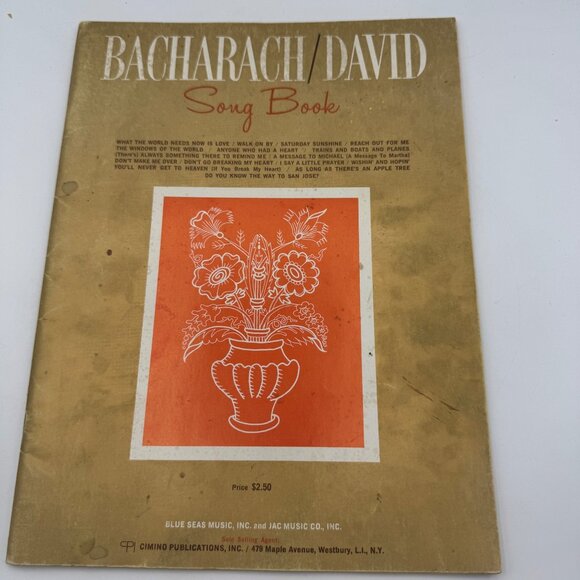 Bacharach/David Song Book Vintage 1967 Sheet Music Compilation Softcover - Picture 2 of 8